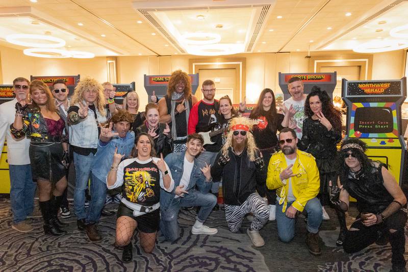 Revelers celebrate an earlier era at the McHenry Area Chamber's 2024 Gala, "Boombox Ball: A Totally Tubular '80s Party," on Jan. 27.
