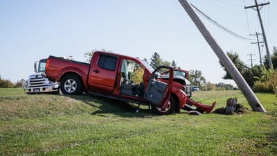 Crash into utility pole shuts down part of Route 14 in Harvard
