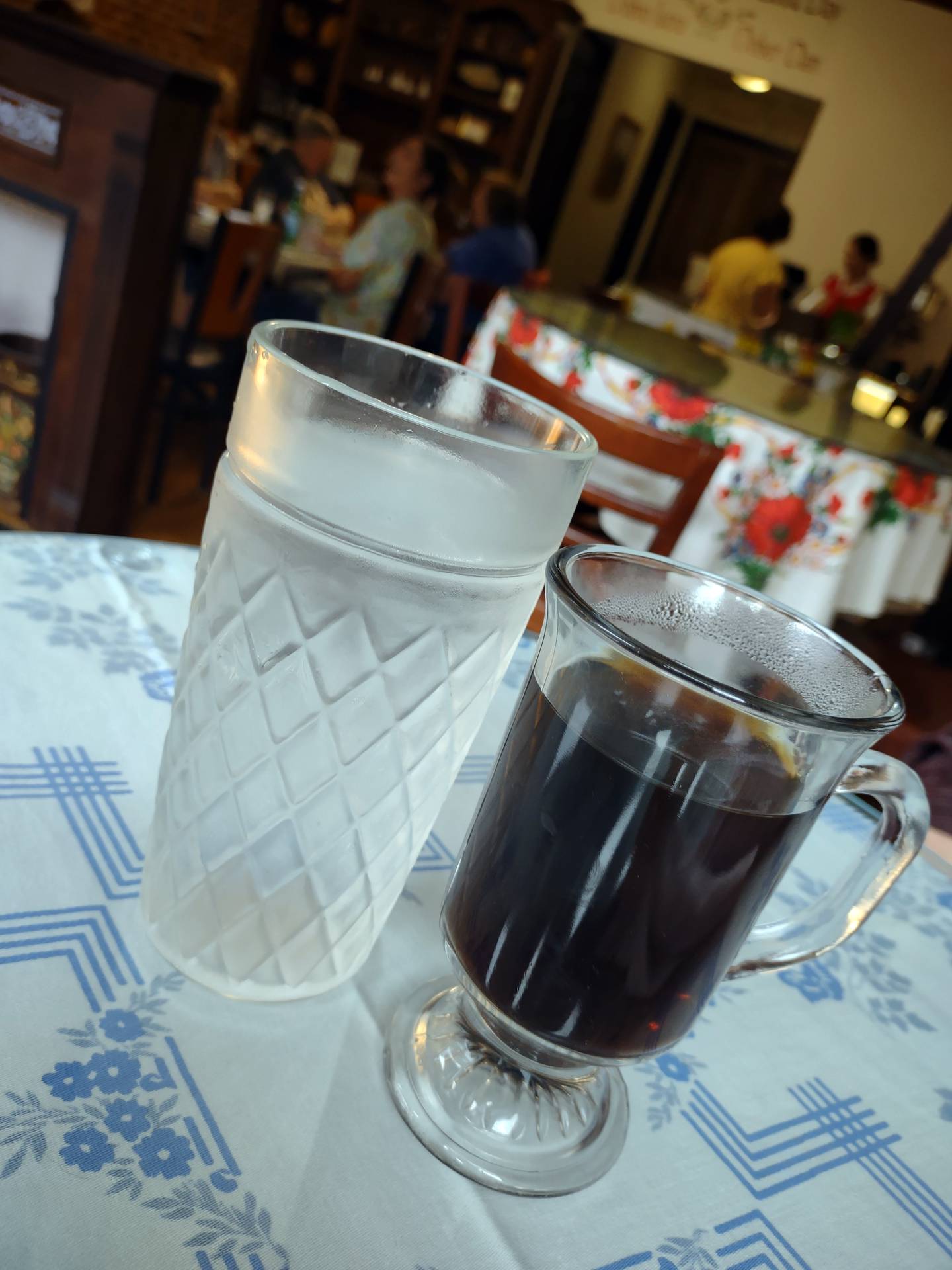 The glassware at Good Morning Good Day Cafe seems like it could come straight out of a grandparents' cupboard. They also pay homage to Streator history – they were manufactured by Thatcher's Glass in Streator.