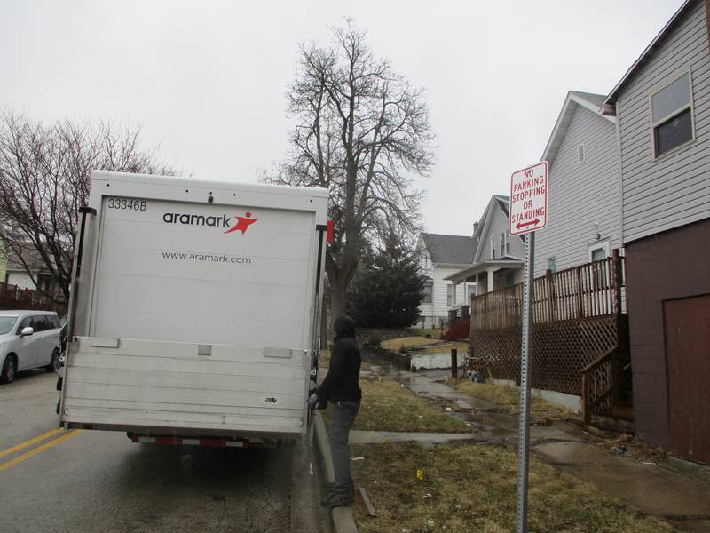 Neighbors say the Cora Street area marked for no parking, stopping or standing near the corner of Ruby Street is regularly used by suppliers making deliveries to the Joliet grocery and carry-out business on the corner. Feb. 22, 2023.