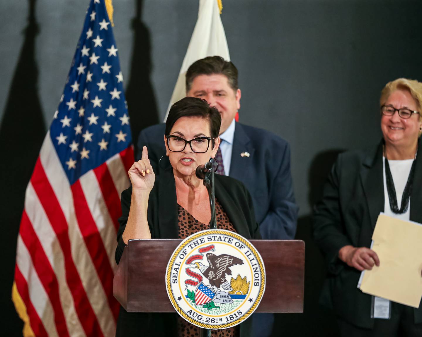 Deputy Majority Leader Natalie Manley speaks at the Grandparents Raising Grandchildren Bill Signing.  August 2nd, 2023