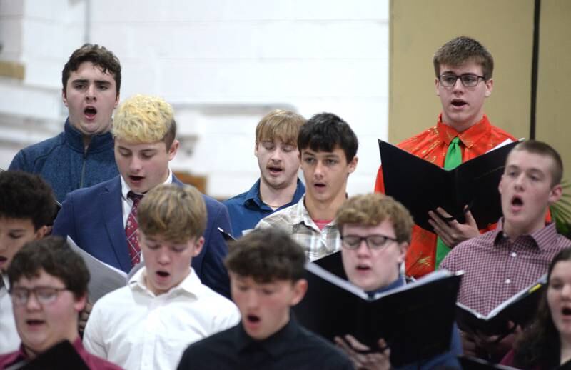 The Oregon High School Choir performs a Christmas selection during the Oregon Music Department's Christmas Concert on Sunday, Dec. 15, 2024 at Oregon High School.