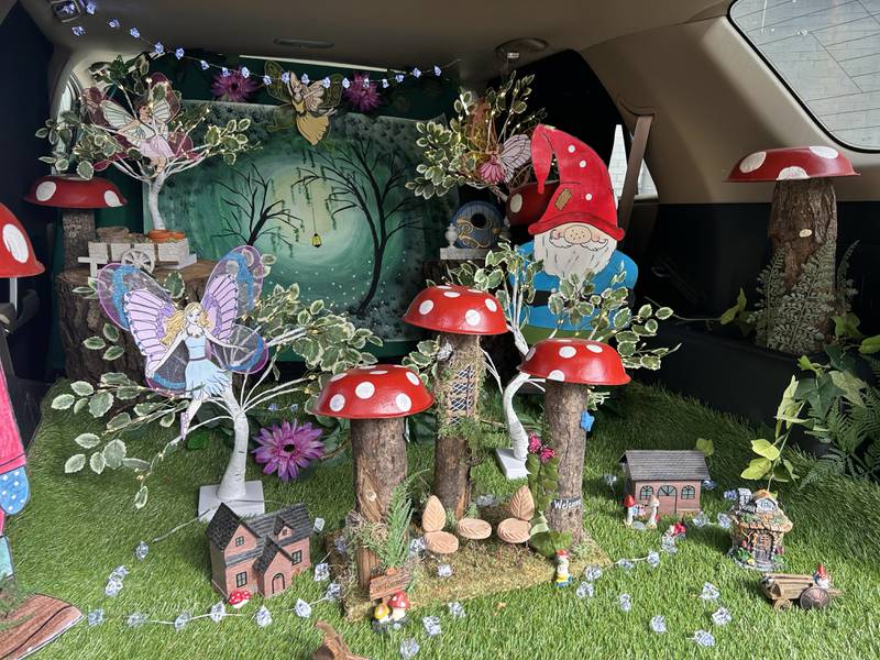 Jody and Scott Rozanas decorated the inside of their vehicle as a fairyland enchanted forest for the Evangelical Free Church of Mt. Morris Trunk or Treat on Sunday, Oct. 13, 2024 in Mt. Morris.