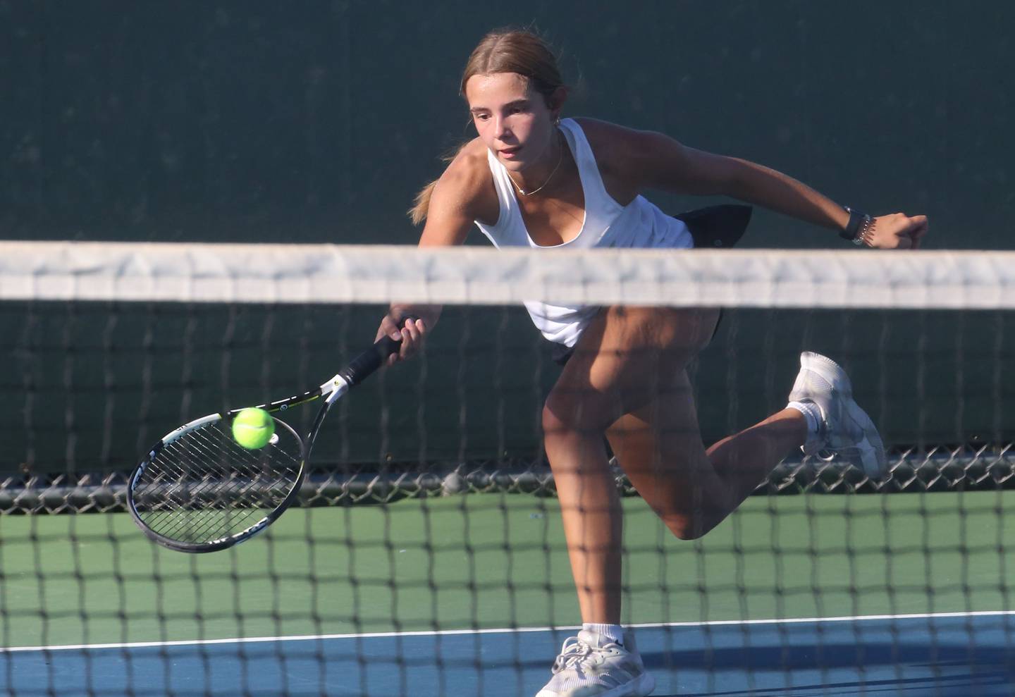 L-P's Dagny Greer plays tennis on Tuesday, Sept. 16, 2025 at Ottawa High School.
