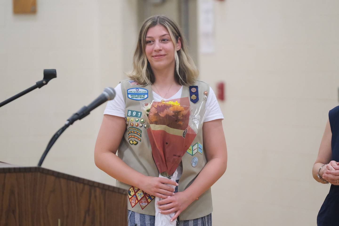 Mikaylah Boulds, of Troop 70891, is recognized for winning the Gold Award, the highest award a Girl Scout can achieve. Thursday, May 12, 2022, in Plainfield.