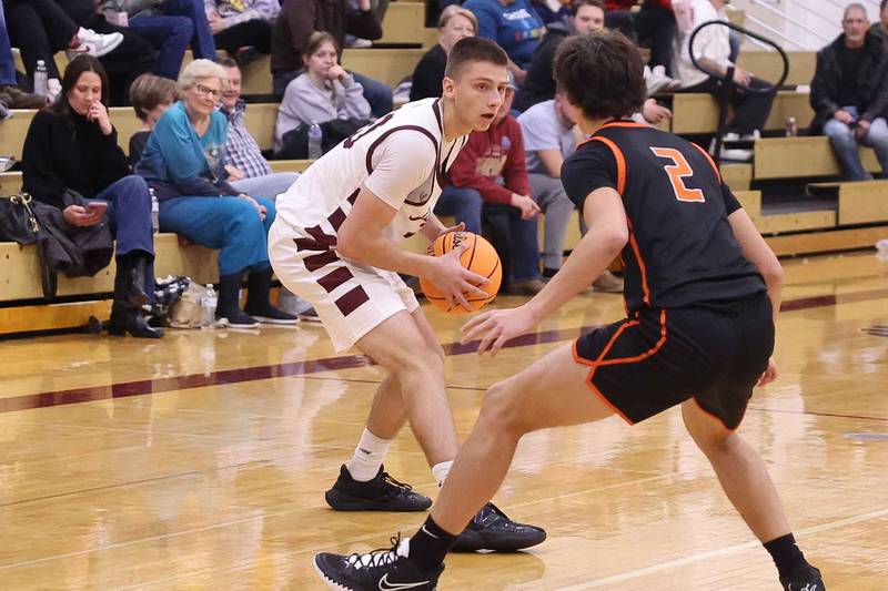 Lockport’s Anthony Kosi looks to make a play against Lincoln-Way West on Friday, Dec. 6, 2024 in Lockport