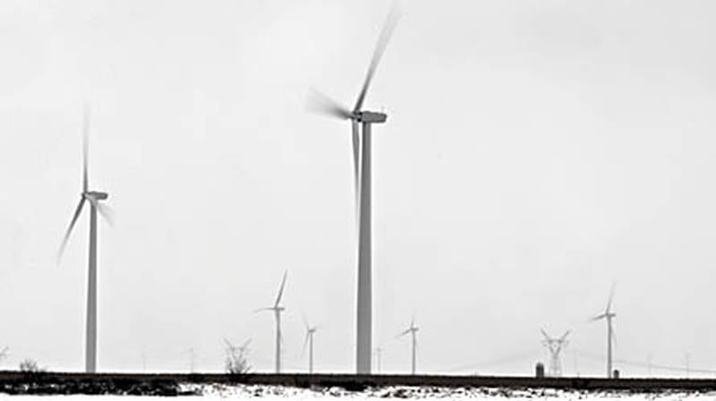 Some of the wind turbines spin on Wednesday.