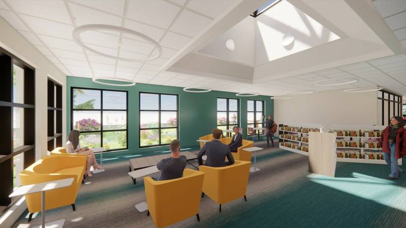 A rendering of what the "adult lounge" will look like at the Algonquin Eastgate Brach Library. Construction is expected to be completed in December.