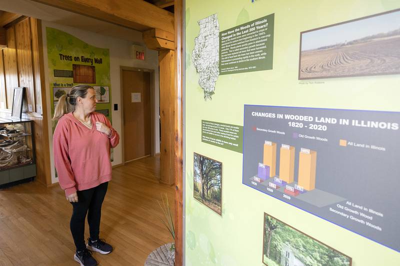 Franklin Creek Conservation Association staff member Natalee Atkinson tours the museum Tuesday, April 29, 2025, ahead of this Saturday’s ribbon cutting.