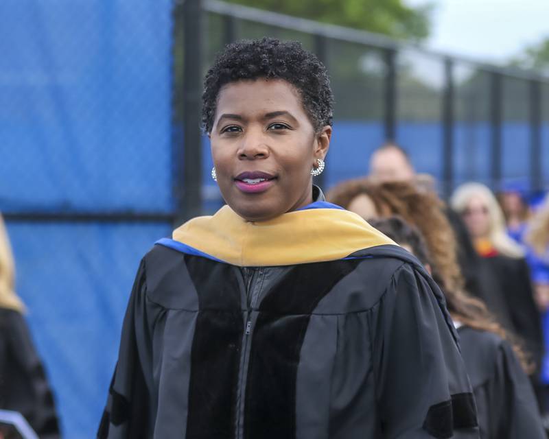 The school faculty leads the students onto the field at the Lyons Township High School Graduation ceremony Wednesday, May 28, 2025  in Western Springs.