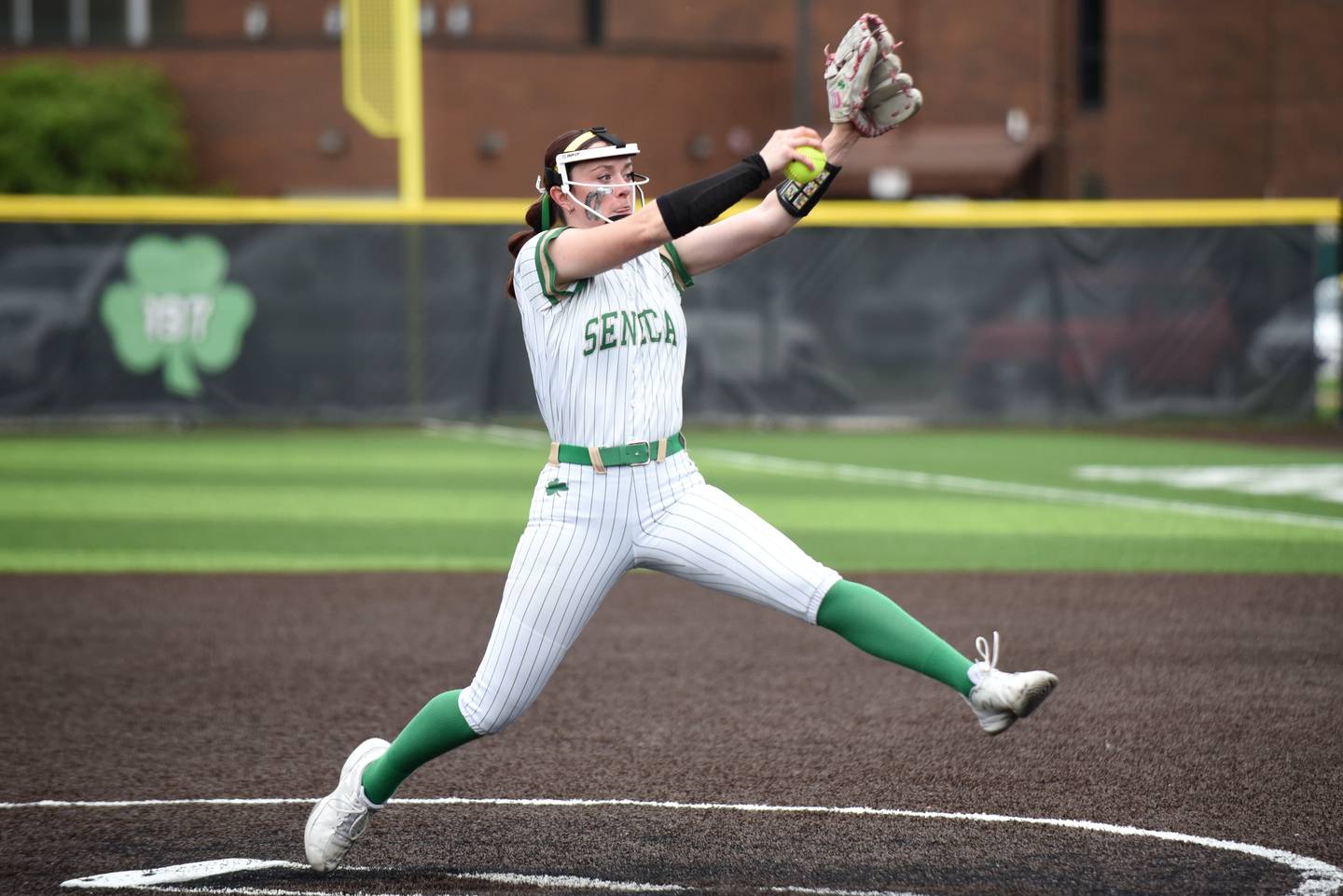 Seneca's Hayden Pfeifer throws a pitch during the Class 2A Seneca Regional semifinals against Reed-Custer Tuesday, May 19, 2026.