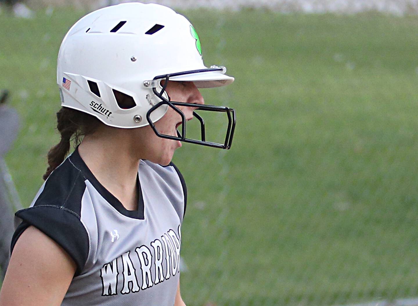Flanagan-Cornell/Woodland's Shae Simons reacts after scoring against Henry-Senachwine on Monday, May 8, 2023 in Henry.