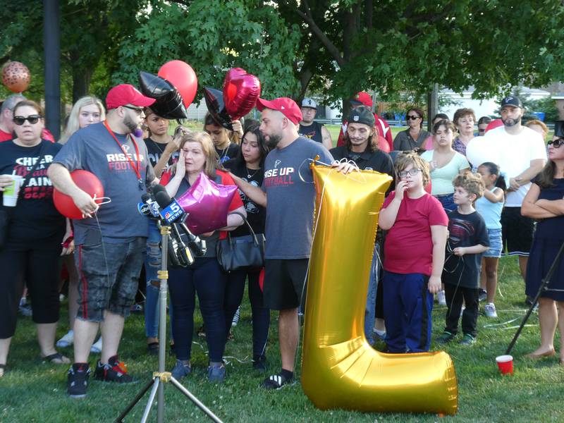 A prayer vigil and balloon release was held at Oriole Park in Chicago on Monday night, August 1, 2022 to mourn the loss of seven killed, including Lauren Dobosz and her four children, in a tragic car crash that occurred Sunday on I-90 near Hampshire.