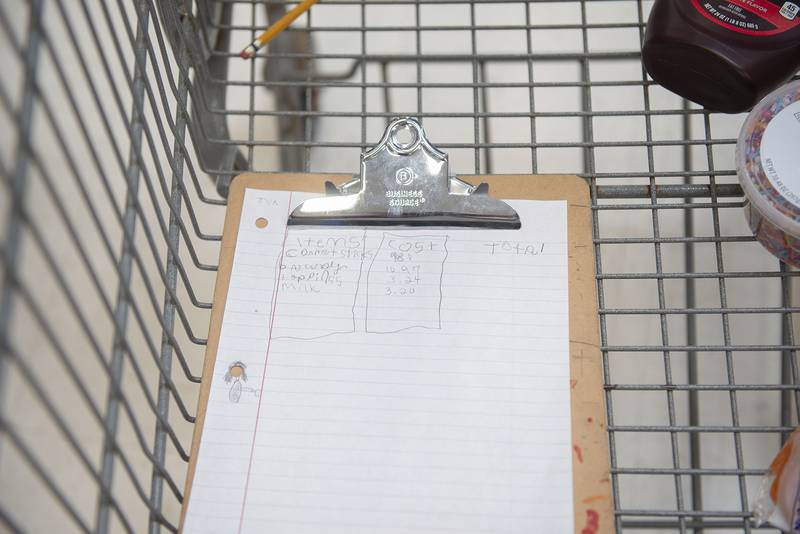 Each student keeps a list of items they are shopping for and the cost. Their adult chaperone will quiz them on cost and how much change they should receive. The exercise is to make the students comfortable to shop on their own.