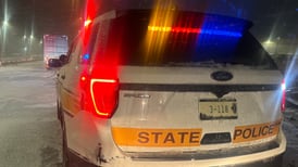 Illinois State Police vehicles damaged in I-80 crashes in Joliet