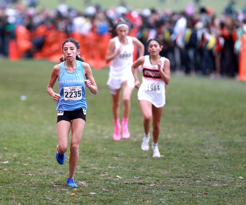 Willowbrook's Amelie Ojeda competes in the Class 3A State Cross Country Championships on Saturday, Nov. 9, 2024 at Detweiller Park in Peoria.