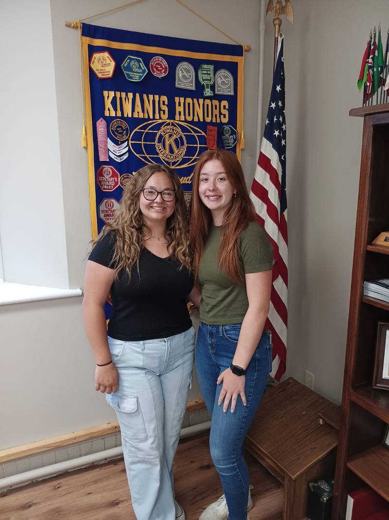 Jenna Gammons and Maera Jimenez were the Kiwanis scholarship winners from Marquette Academy in Ottawa.