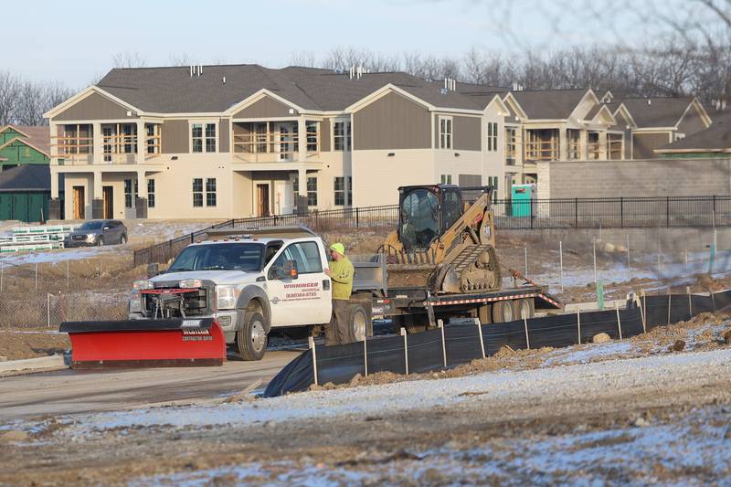 Development of the Spring at Lockport housing complex nears completion along West 159th Street near the I-355 interchange in Lockport on Thursday, Jan 9, 2025.