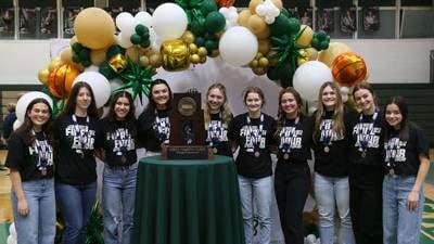 Photos: St. Bede girls basketball celebrates State fourth-place win with ceremony