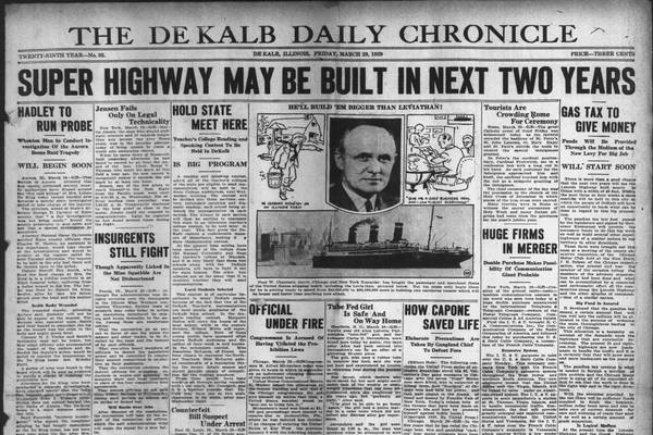 Historical covers for March 29: Super Highway May Be Built in Next Two Years