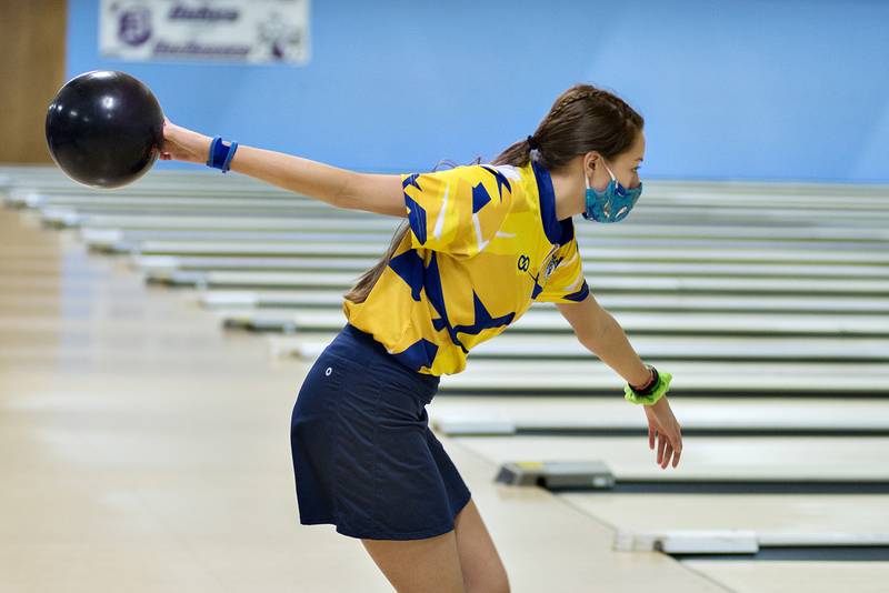 Sterling bowler Olivia Zinanni bowls Saturday in the Hawk Invite.