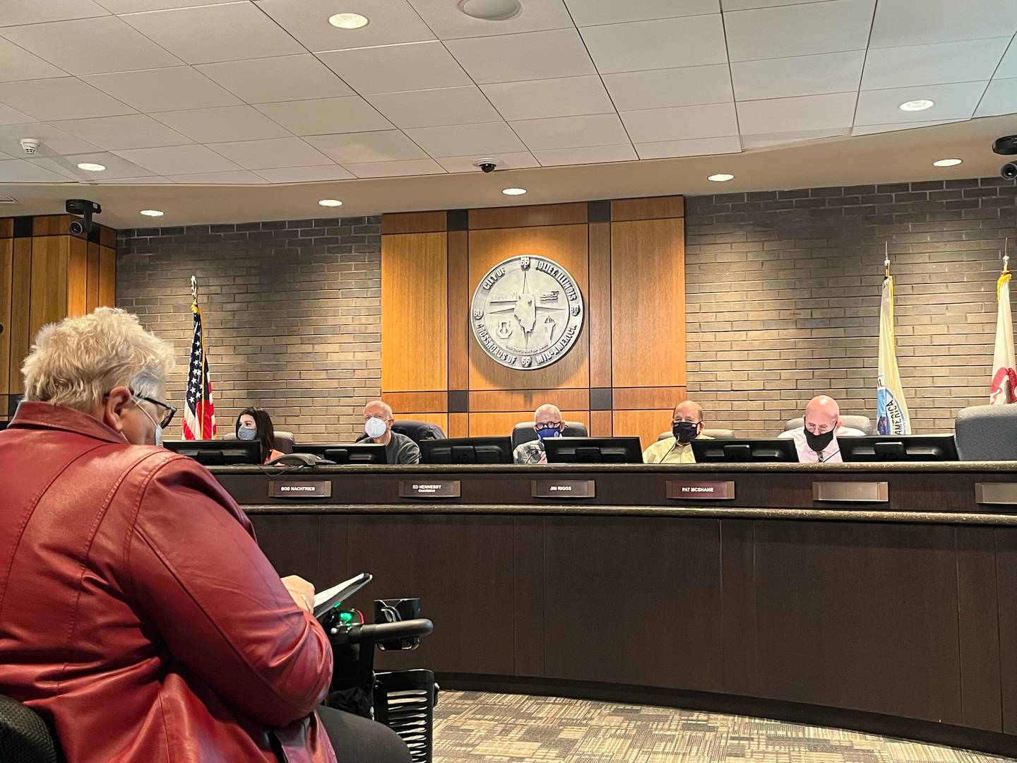 MorningStar Mission Executive Director Sandi Perzee addresses the Joliet Zoning Board of Appeals on Thursday, Jan. 20, 2022.