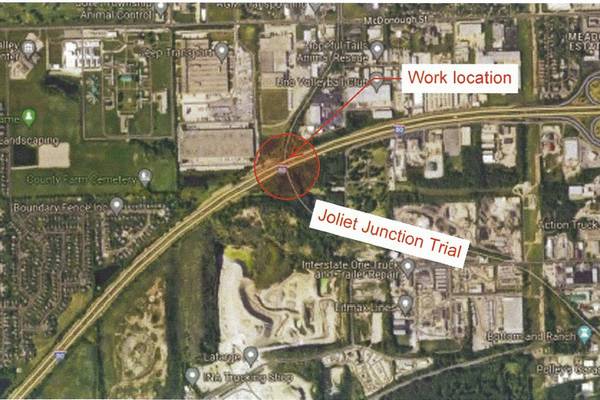 Joliet Junction Trail partially closed due to I-80 construction