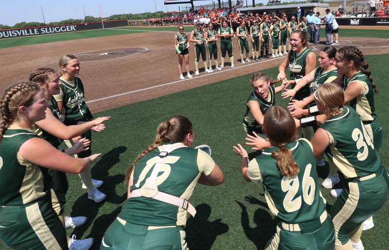 St. Bede's Addison Bontz is introduced before the Class 1A State championship game against Illini Bluffs on Saturday, June 3, 2023 at the Louisville Slugger Sports Complex in Peoria.