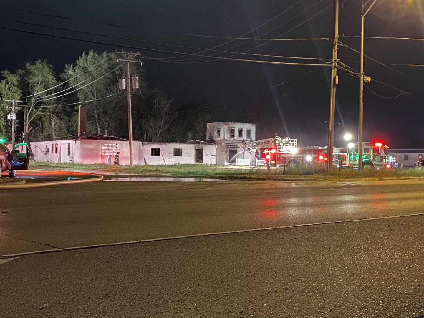 A fire overnight May 27 into May 28, 2021, destroyed the former Just For Fun Roller Rink, 914 N. Front St. in McHenry.