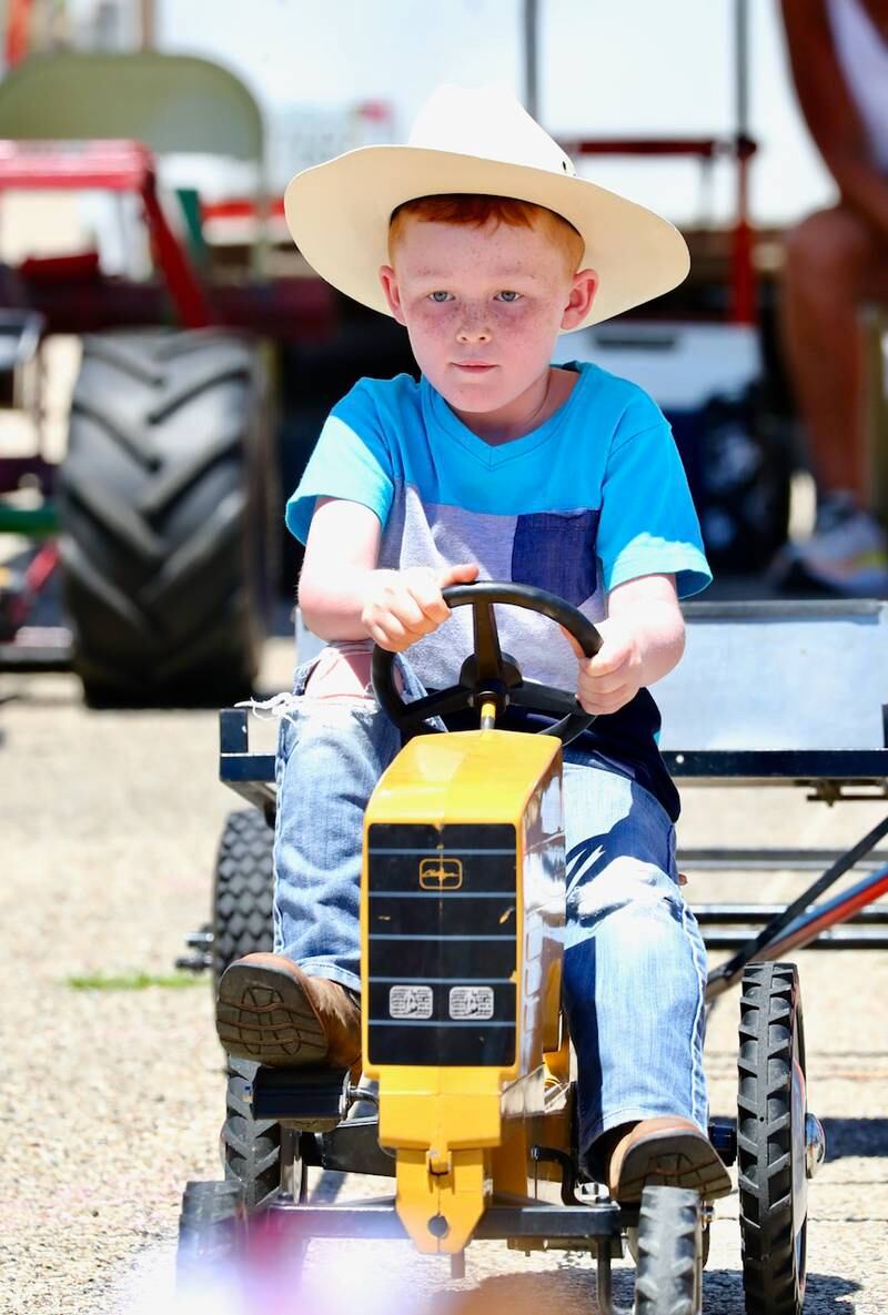 Kids were able to drive around individual tractors during Beef and Ag Days.