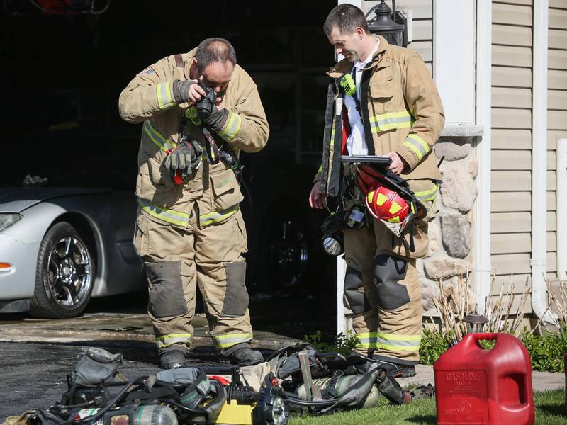 The Huntley Fire Protection District responded Thursday, April 27, 2023, to a structure fire in the 2200 block of Litchfield Lane, Lake in the Hills, where crews found a two-story single-family home with fire in the two-car attached garage.