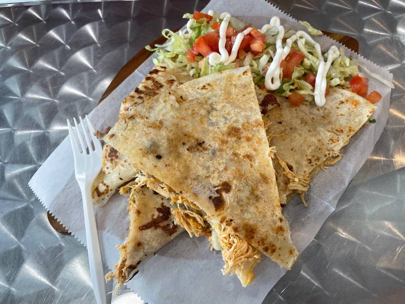 A chicken quesadilla from Marichuy’s Taqueria in Spring Valley. The Mexican dishes all are homemade and many, such as the quesadillas, can be customized with a choice of meat.