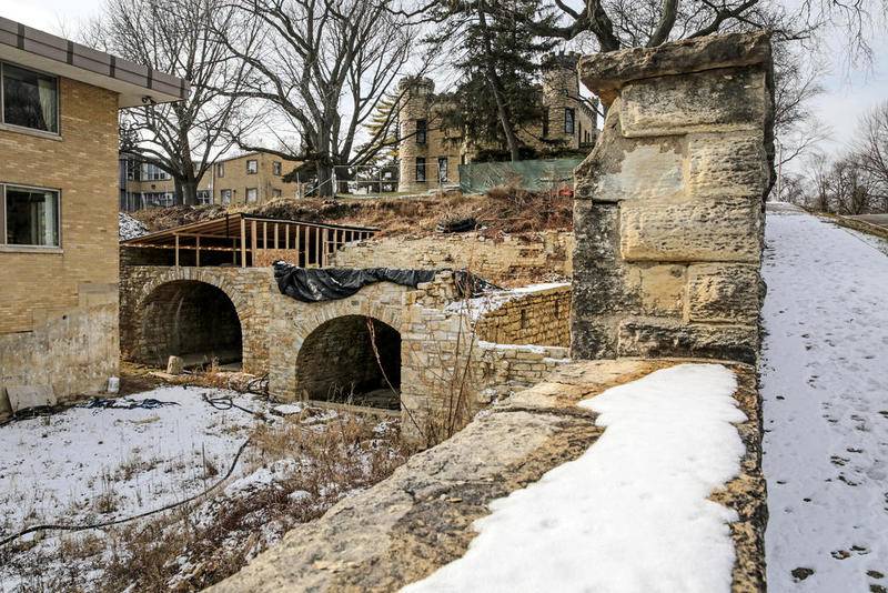 Vaults with arched ceilings can be seen below the ground Dec. 20 along bridge street in Joliet.