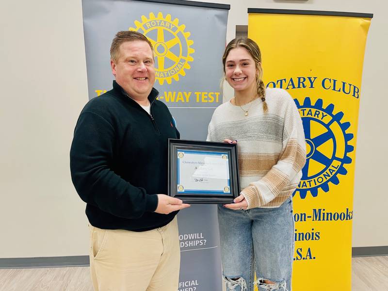 Minooka Community High School has recognized senior Audrey Gil as the Channahon-Minooka Rotary Club student of the month for May.