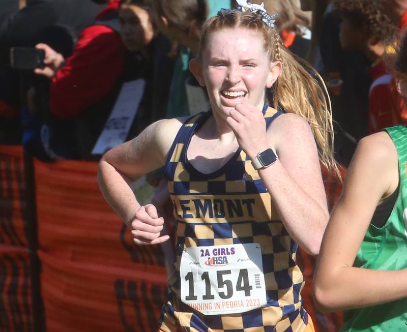 Lemont's Maggie Davey competes in the Class 2A State Cross Country race on Saturday, Nov. 4, 2023 at Detweiller Park in Peoria.
