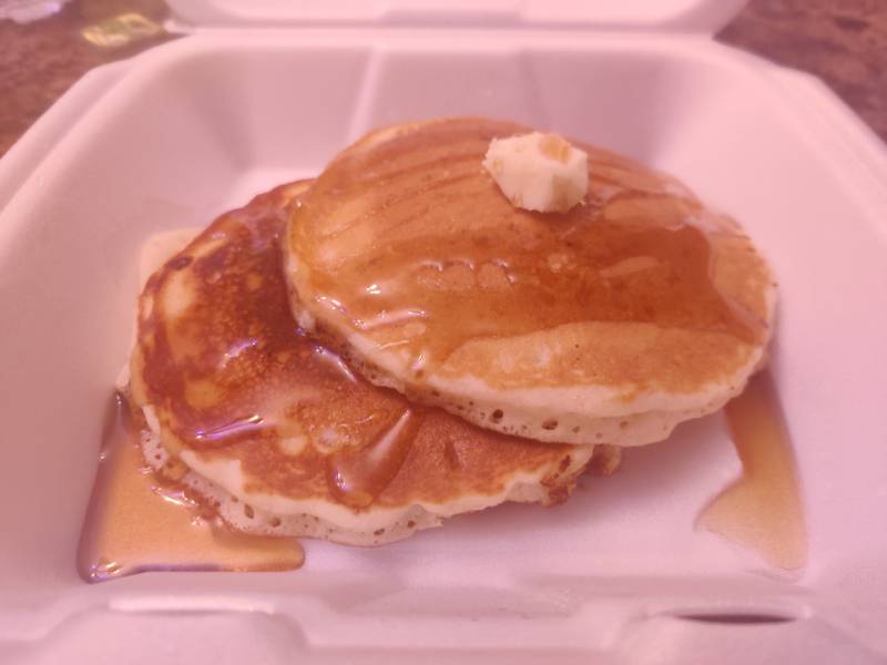 A side stack of pancakes  from French Toast Pancake House in DeKalb.
