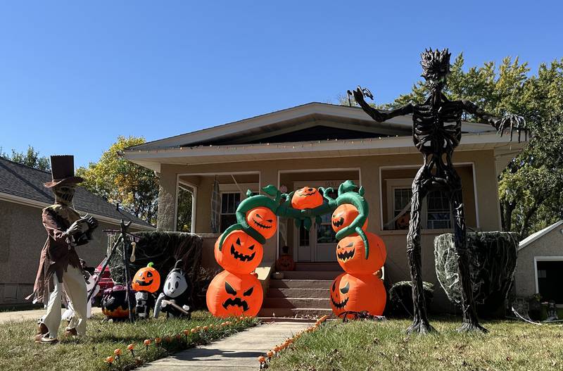 A view of Halloween decorations in the 1000 block of Creve Coeur Street on Thursday, Oct. 17, 2024 in La Salle.