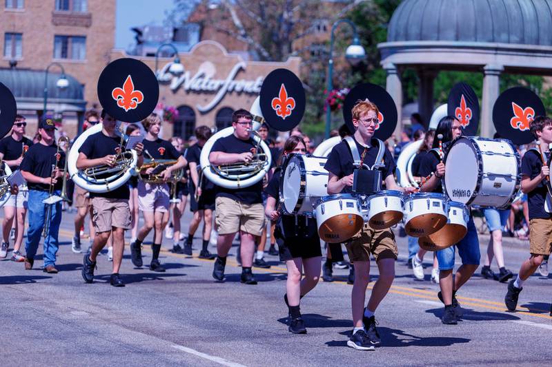 St. Charles East band plays at the Memorial Day parade on Monday, May25,2026 in St. Charles.