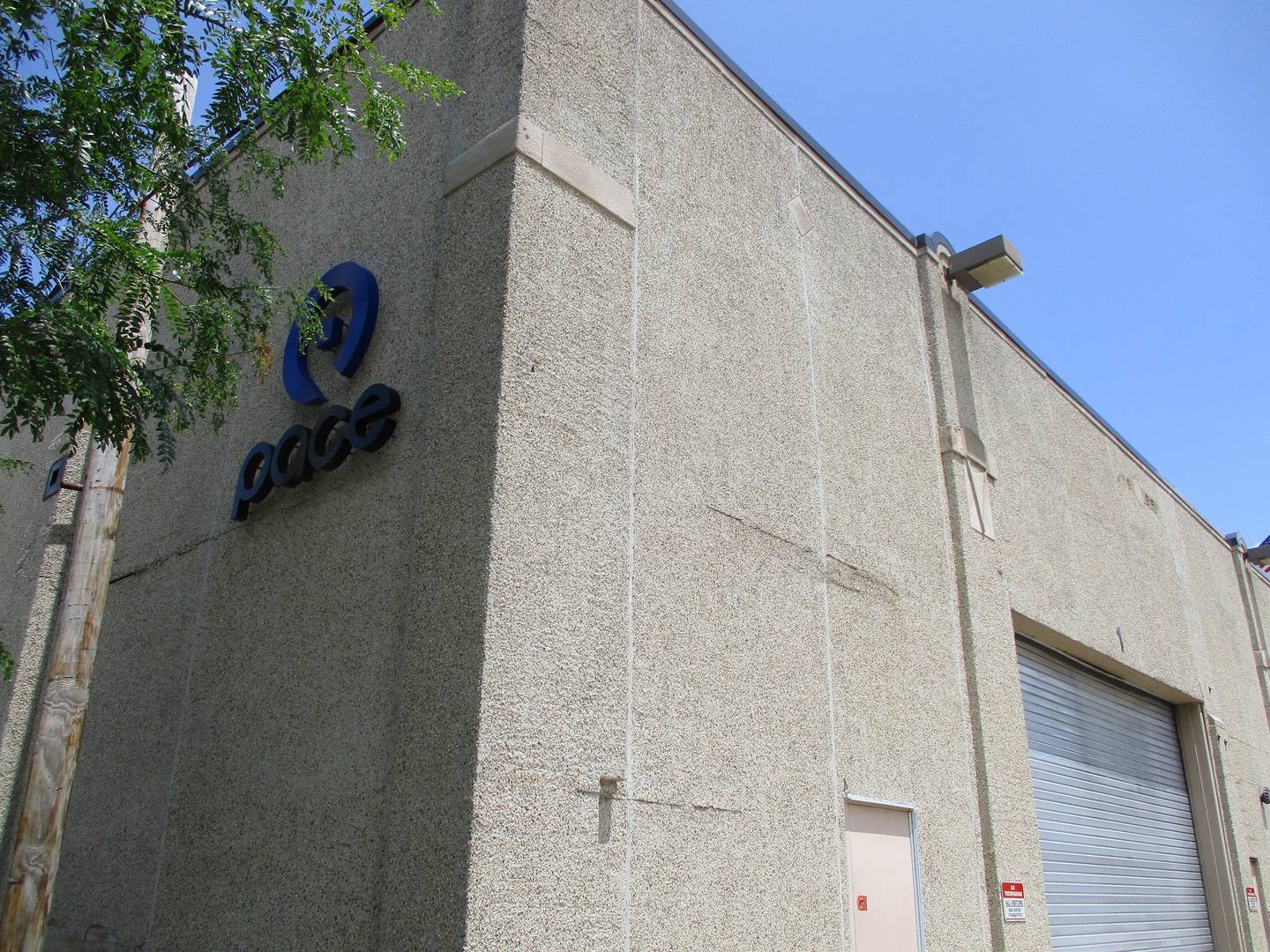 The Pace garage at Chicago and Osgood streets in Joliet, seen here on June 28, 2021, is south of the future bus station site.