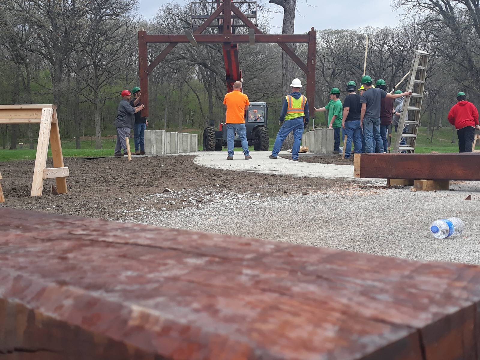 Photos Streator High School students make progress on Marilla Park shelter Shaw Local