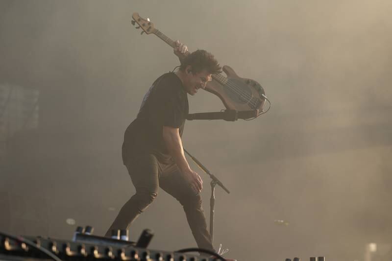Jaime Preciado of Pierce The Veil performs at Lollapalooza on Sunday, Aug. 4, 2024 in Chicago.