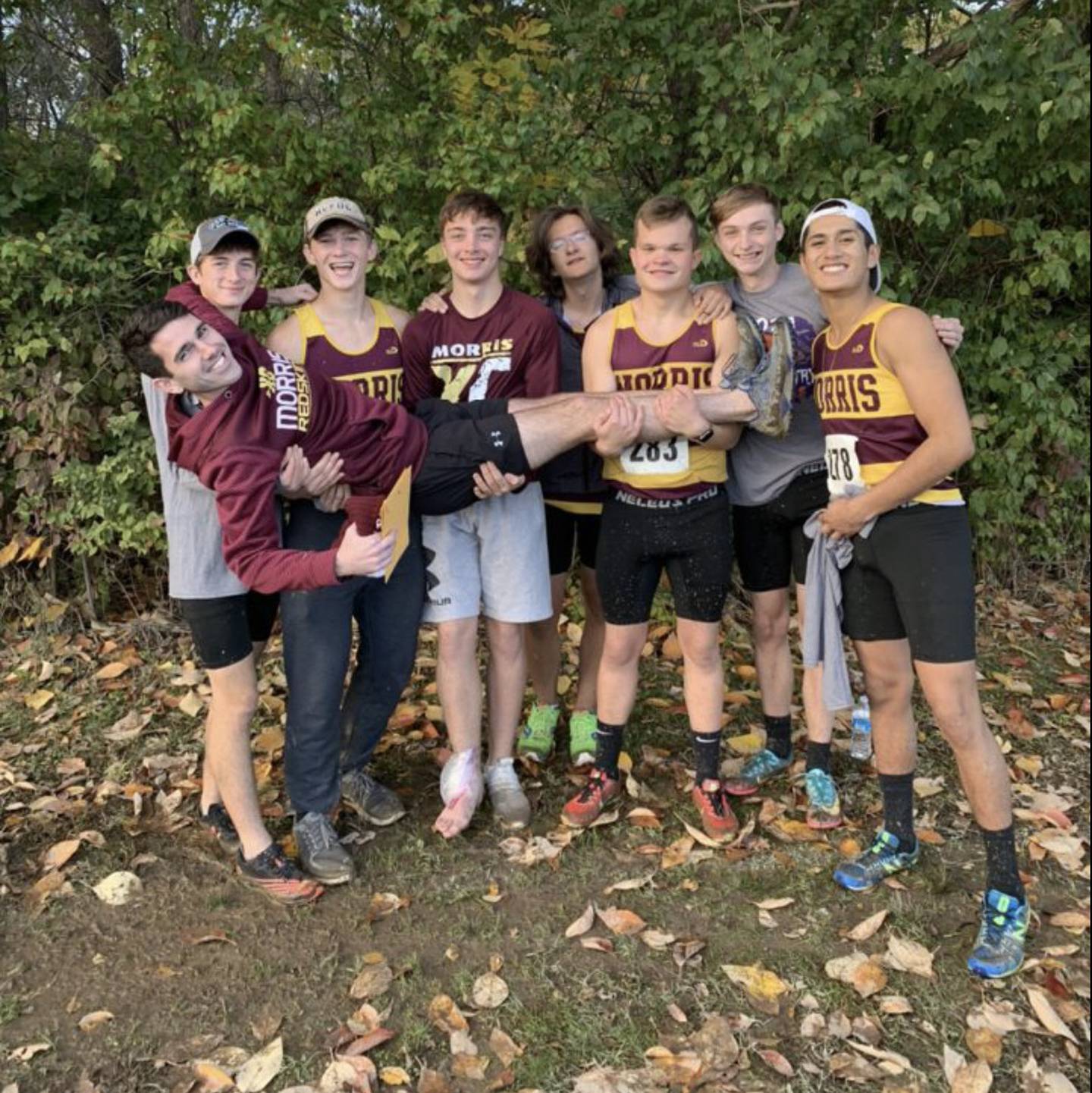 Coach Nick Murphy with his team.