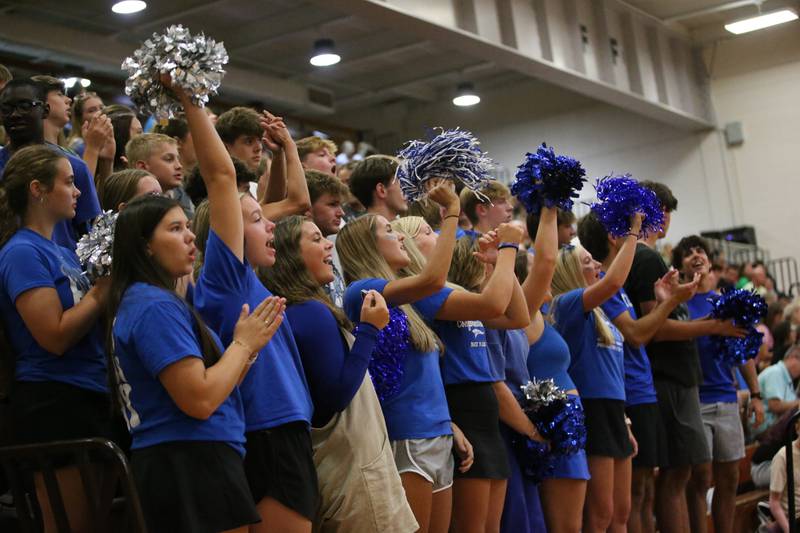 Princeton super fans cheer on the Tigresses as they play L-P on Tuesday, Aug. 27, 2024 at Princeton High School.