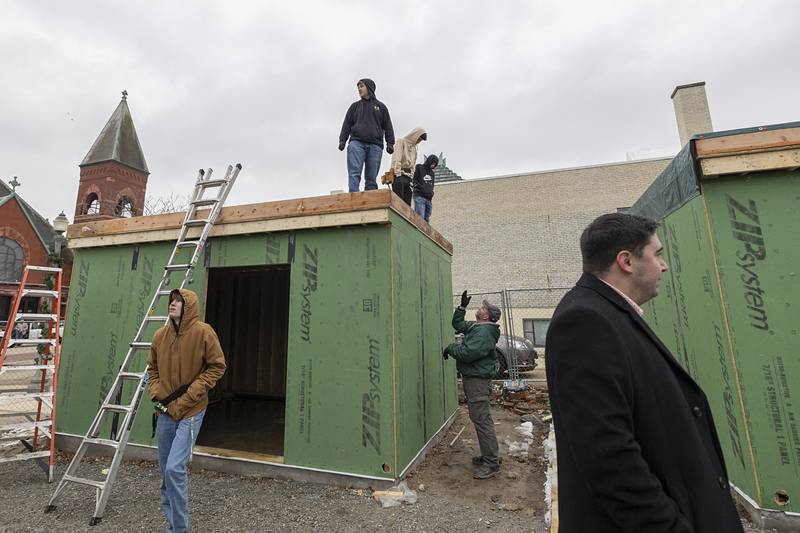 WACC building trades class members work on constructing the facilities during class Thursday, Dec. 15, 2022.