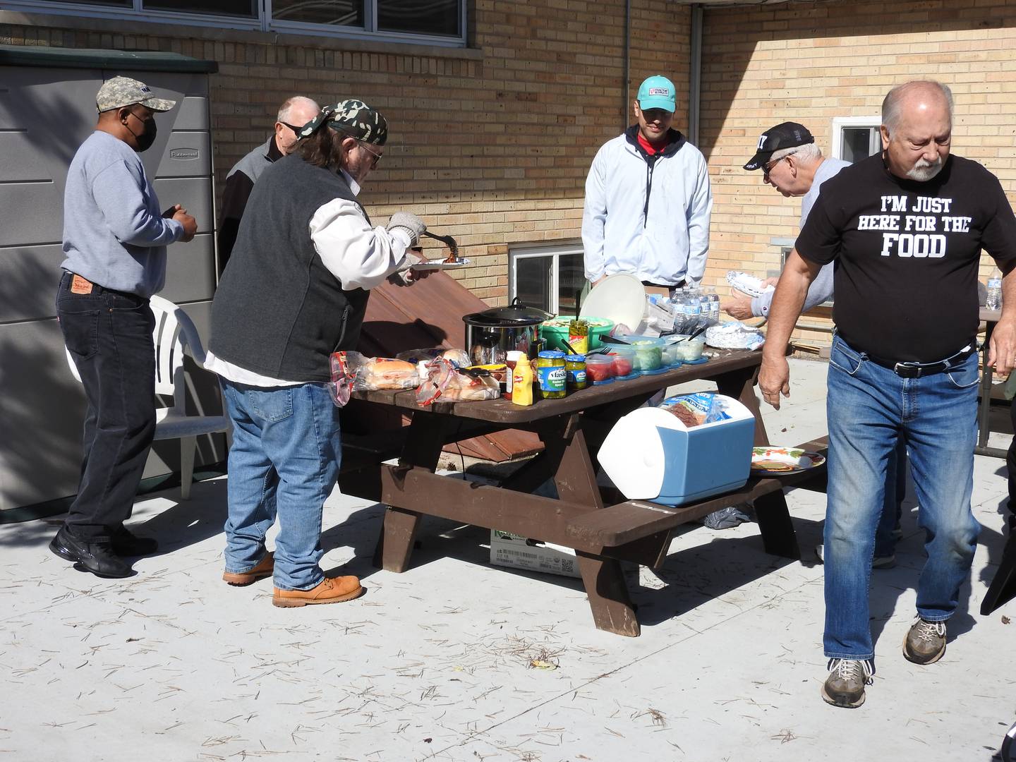 The men's club at Bethany Lutheran Church hosted a cookout luncheon Saturday, Oct. 16, 2021, at New Horizons Transitional Living for Veterans in Hebron.