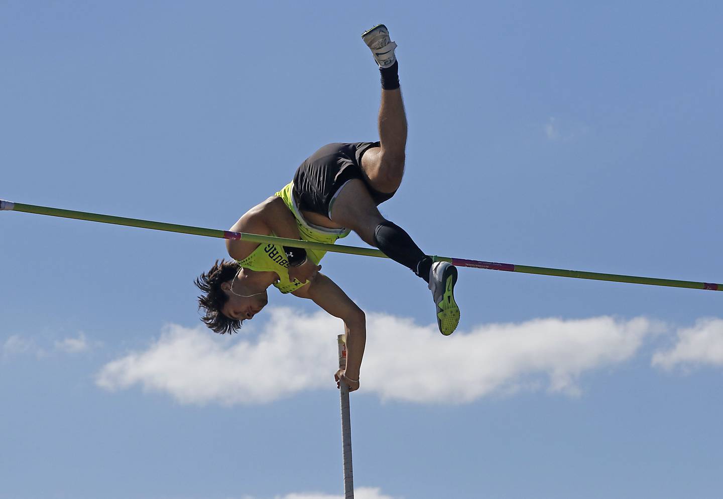Johnsburg's Jared Lopez competes in the pole vault during the IHSA Class 2A Richmond-Burton Sectional Boys Track and Field Meet on Wednesday, May 20, 2026, at Richmond-Burton High School.