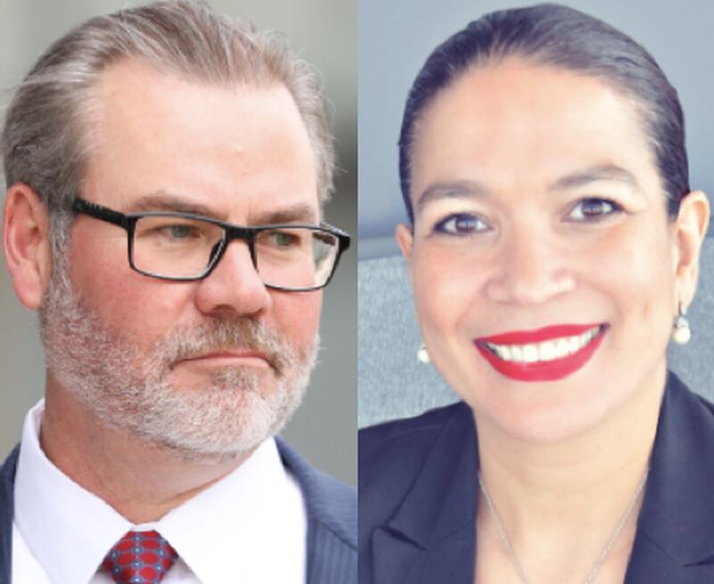 Bob Bodach (left) and Jessica Colón-Sayre. The two are competing to fill a Will County judicial vacancy for the Nov. 8, 2022 election.