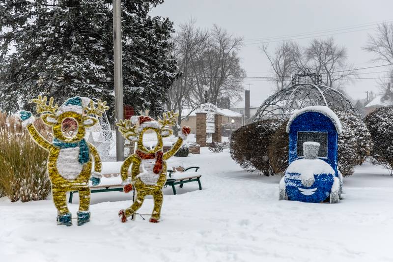A winter wonderland is found outside  Lockport’s City Hall during Lockport’s Christmas in the Square festivities on Nov. 29, 2025.