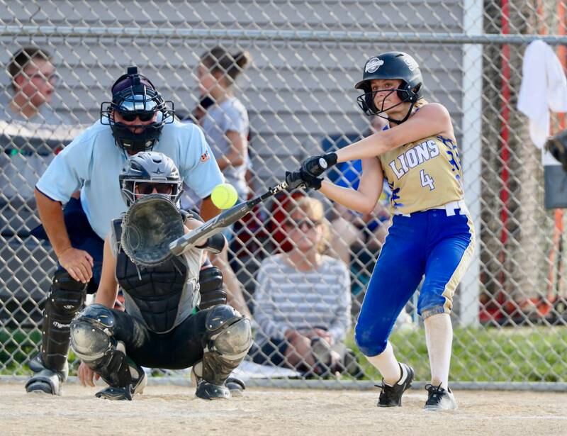 Princeton Logan's Maddie Gibson takes her cuts in Thursday's season opener.