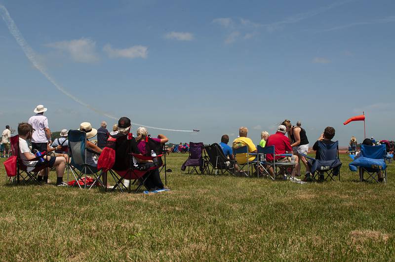 Patty Wagstaff, US aerobatic champion, zips through the sky during her stunt run Saturday, July 23, 2022 at the Wings over Whiteside airshow. The two day event featured stunt fliers, historic planes, a comedy act and formation flying.